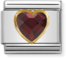 Nomination Classic Heart 18ct Gold & Steel Charm 030610/005