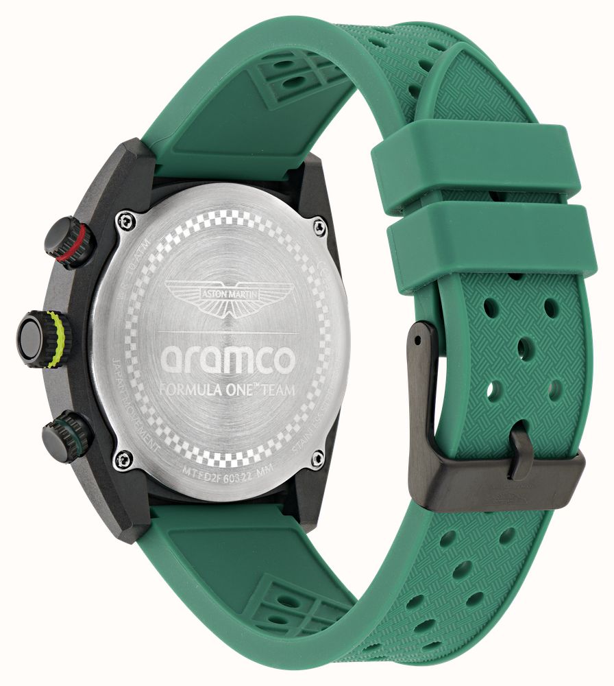 Aston Martin Aramco Formula One™ Team DWF Quartz Chronograph (43mm) Yellow Dial / Podium Green Silicone Strap MTFD2F603 - alternatieve weergave 3