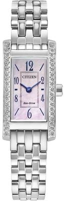 Citizen Eco-drive Petite Palidoro（14毫米）粉色珍珠贝母表盘/不锈钢表带 EG7110-54Y