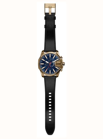 Diesel Mega Cheif Black Leather Blue Dial Watch DZ4732 - альтернативный вид 4
