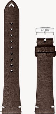 ORIS Braunes Lederarmband mit Edelstahl-Dornschließe – 19mm 07 5 19 12