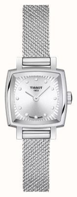 Tissot Prachtige vierkante (20 mm) zilveren wijzerplaat / roestvrijstalen mesh-band T0581091103600