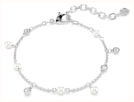 Swarovski Imber bracelet, Crystal pearl, Round cut, White, Rhodium plated 5754242