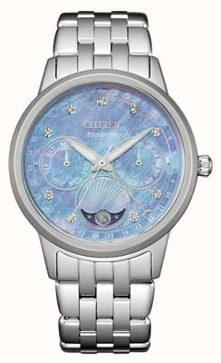 Citizen Women's Moonphase Eco-Drive (36.5mm) Mother-of-Pearl Dial / Stainless Steel Bracelet FD0000-52N