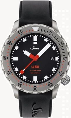 Sinn Relógio U50 tegiment com pulseira de silicone preto 1050.030