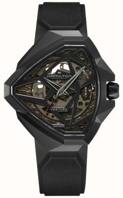 Hamilton Ventura Edge Skeleton Auto (47mm) Gradient Effect Skeleton Dial / Black Rubber Strap H24645330