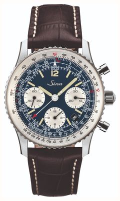 Sinn 903 st be ii le chronographe de navigation (41 mm) cadran bleu foncé / bracelet cuir marron 903.091-DARK-BROWN-LEATHER