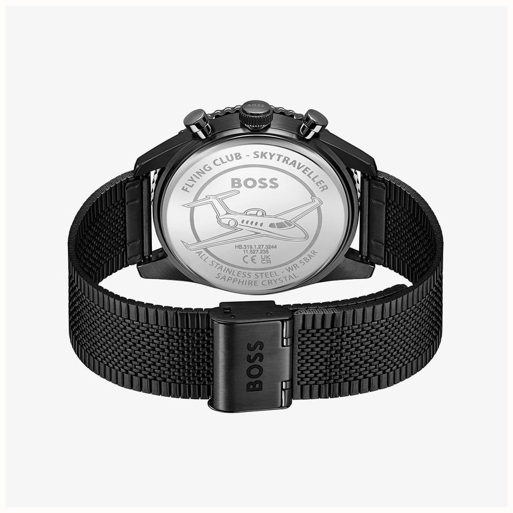 BOSS Skytraveller Pro Chronograph Black Mesh Watch 1514348 - vista alternativa 2