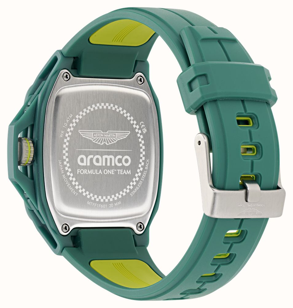 Aston Martin Aramco Formula One™ Team FLK Quartz Multifunction (41.4mm) Black Dial / Podium Green Silicone Strap MTFF1F601 - alternate view 3