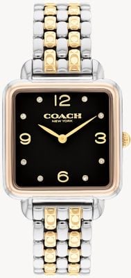 Coach Cass (28 mm) mostrador preto / pulseira de aço inoxidável bicolor 14504496