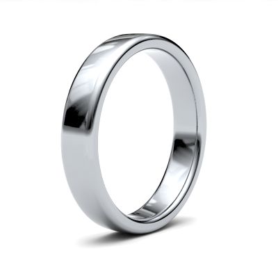 James Moore Wedding Rings | 18ct White Gold | 4mm | Medium | Soft Court | AG_4LMS-18W