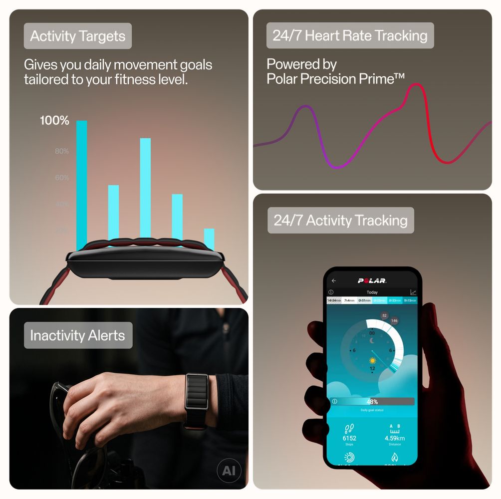 Polar Loop Black Cherry Magnetic Silicone - Screen-Free Wearable Health Band & Fitness Tracker Watch 920121267 - альтернативный вид 7