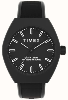 Timex 都市流行 (40 毫米) 黑色表盘/黑色生物 TPU 表带 TW2W42100