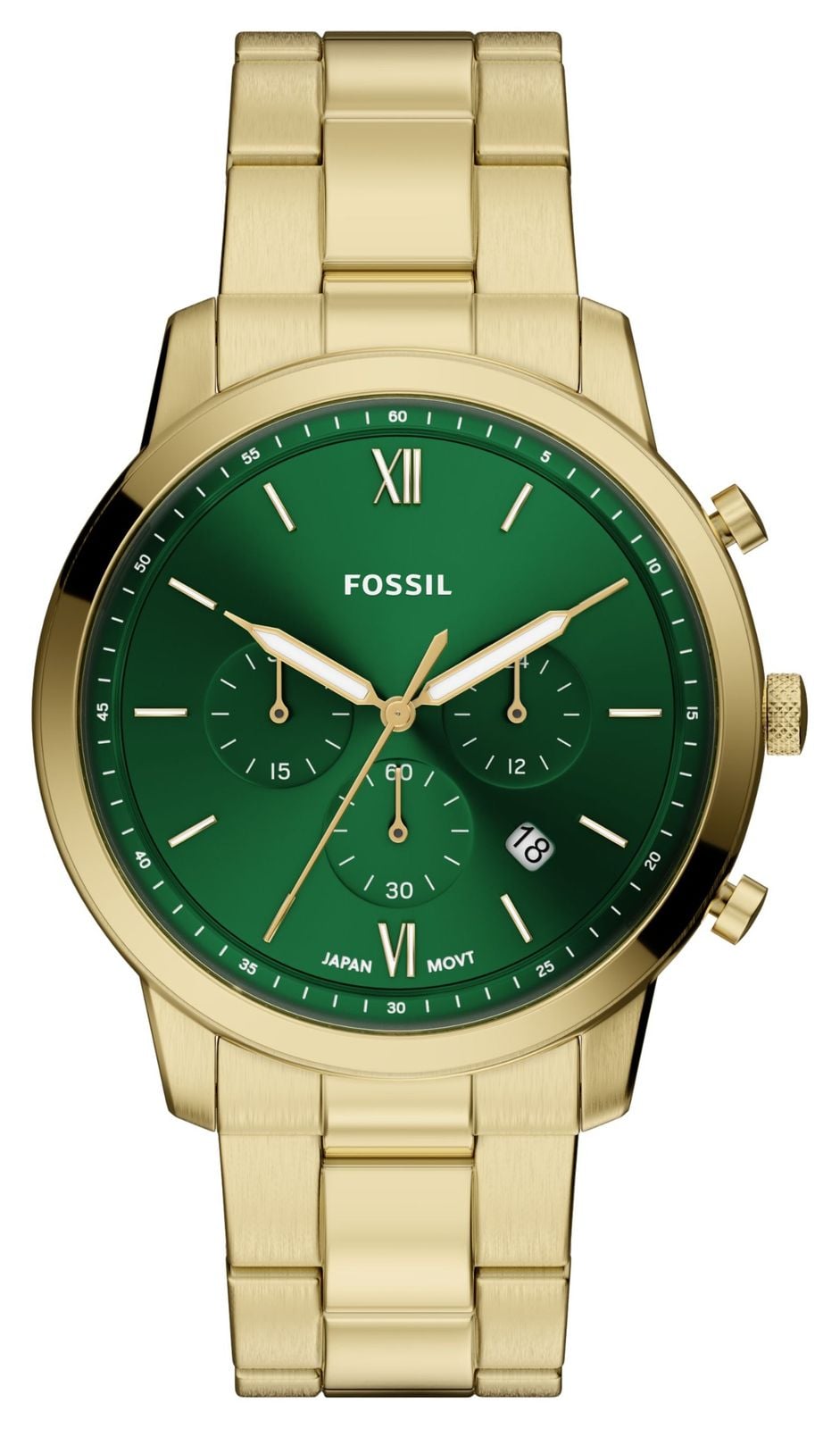 Fossil Chronographe Neutra (44 mm), cadran vert / bracelet montre