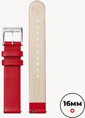 Mondaine Bracelet en cuir de raisin végétalien - rouge - (16 mm) FG3116.30Q