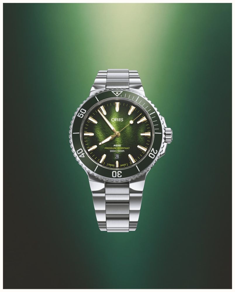 ORIS Aquis Date Kelp Forest Limited Edition (41.5mm) Ocean Green 3D Dial / Stainless Steel Bracelet 01 733 7787 4187-SET - vista alternativa 4