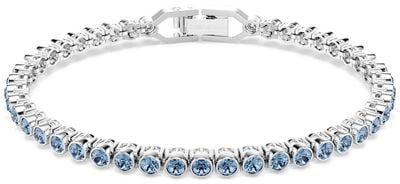 Swarovski Imber Emily Tennis Bracelet Round Cut, Blue, Rhodium Plated 5734239