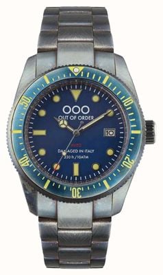 Out Of Order Blue auto 2.0 (44mm) 蓝色表盘/做旧不锈钢 OOO.001-16.2.BL