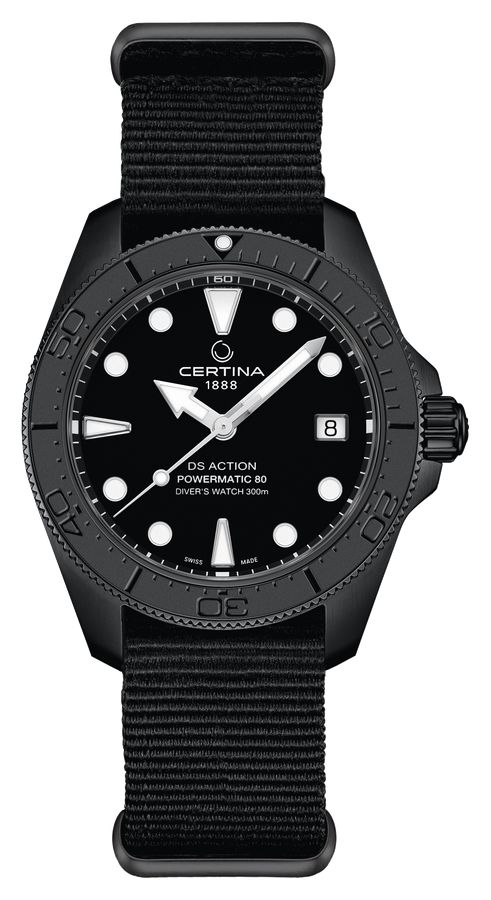 Certina DS Action Diver Powermatic 80 (38 mm), cadran montre