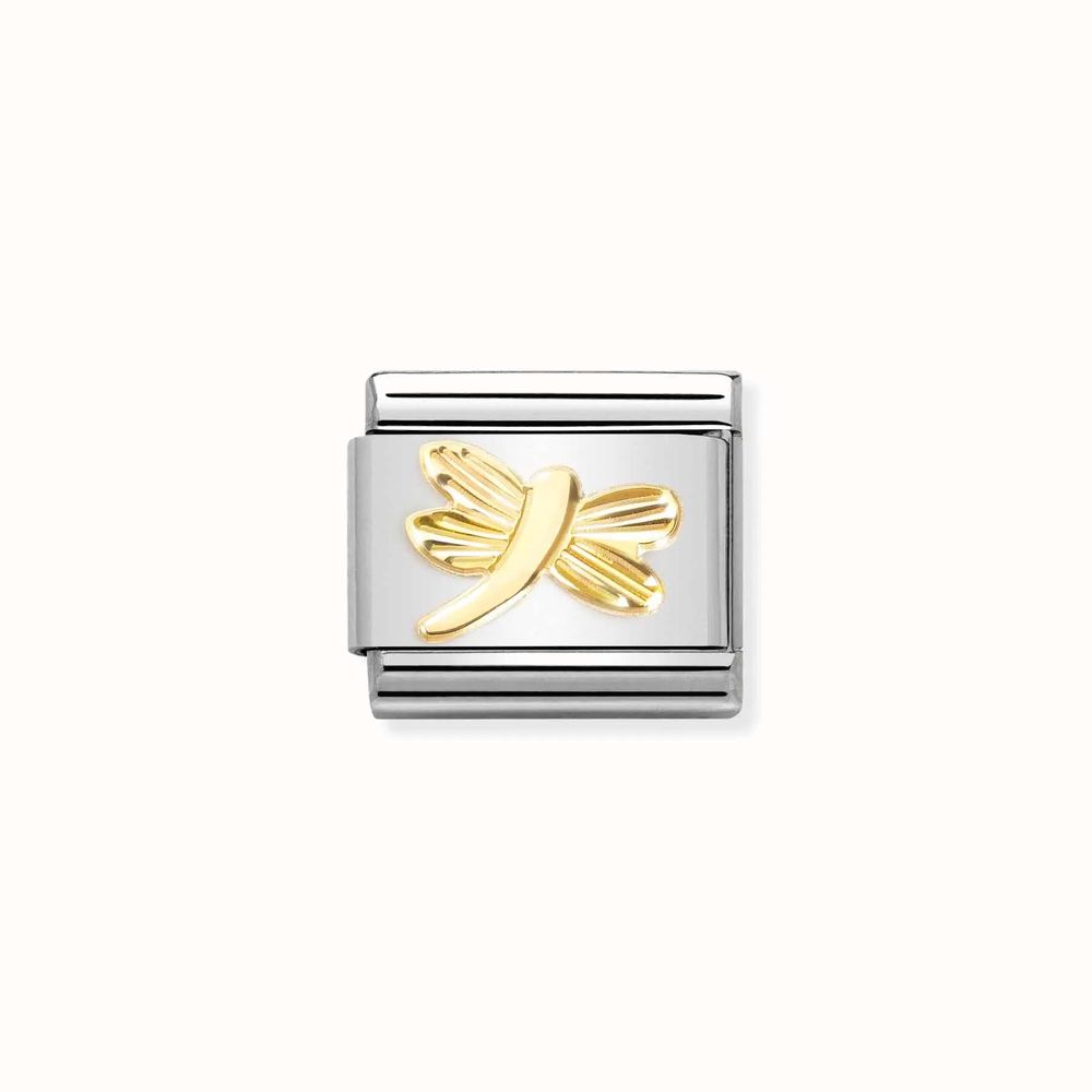 Nomination Composable Classic SYMBOLS Steel And Bonded Yellow Gold Dragonfly 030149 56 First Class Watches SGP