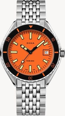 DOXA SUB 200 Professional (42mm) Orange Iconic Dial / Stainless Steel Rice-Grain Bracelet 799.10.351.10