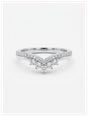 5 Stone Pavé Natural Diamond Platinum Chevron Half Eternity Band J8293