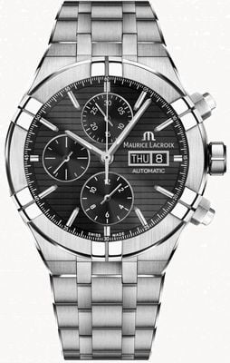 Maurice Lacroix Aikon Automatic Chronograph Day/Date (44mm) Black Dial / Stainless Steel AI6038-SS002-330-1