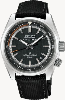 Seiko Prospex "Heritage Motoring" cronografo countdown (39,5mm) quadrante blu benzina / pelle nera HBC004J1