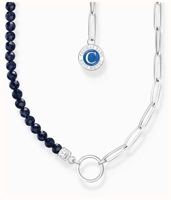 Thomas Sabo Charm Necklace Sterling Silver Imitation Sandstone Beads 45cm KE2189-007-32-L45V