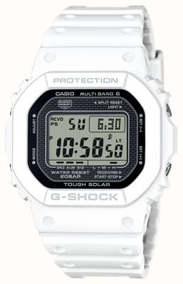 Casio G-Shock 5000 Series Radio-Controlled (42.8mm) Positive Digital Dial / White Resin Band GW-5000HS-7ER