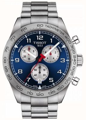 Tissot Prs 516 | chronograaf | blauwe wijzerplaat | roestvrij stalen armband T1316171104200