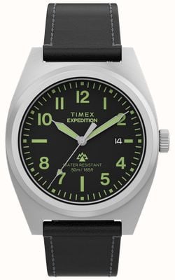 Timex エクスペディション・キャップストーン（39mm）ブラックダイヤル／ブラックエコフレンドリーレザーストラップ TW2Y30700