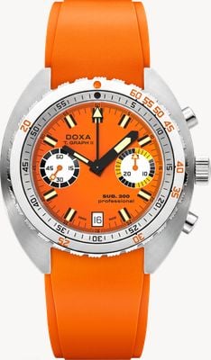 DOXA Sub 200 t.graph ii professional (42mm) orange iconic dial / orange FKM-Gummiarmband Uhr 806.10.351.21