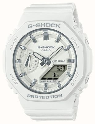 Casio Mittelgroße G-Shock | weißes Harzarmband | weißes Zifferblatt GMA-S2100-7AER
