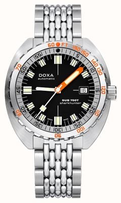DOXA Sub 750t 鲨鱼猎人 (45毫米) 黑色标志性表盘/不锈钢米粒表带 825.10.101.10