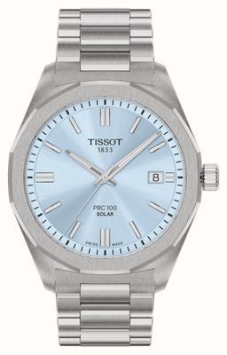 Tissot Prc 100 Solar (39 mm), hellblaues Zifferblatt / Edelstahlarmband T1514221135100