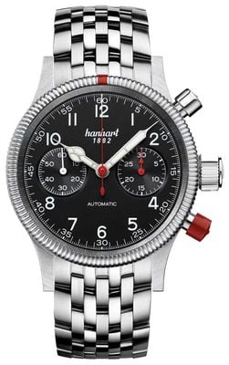Hanhart PIONEER Mk II Automatic Chronograph (40mm) Black Dial / Stainless Steel Bracelet 716.210-6428