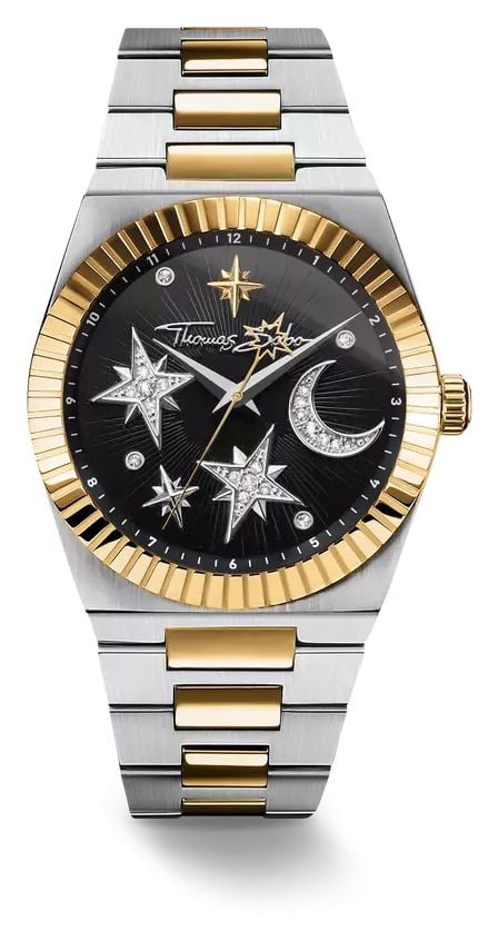 Thomas Sabo Ladiesâ Moon And Stars With Black Dial Watch