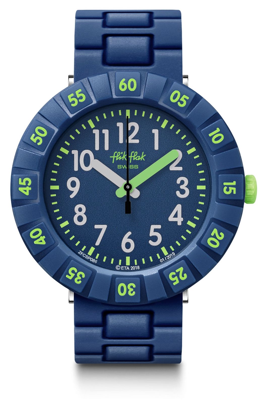 Flik Flak | bleu foncÃ© solo | bracelet plastique bleu | montre