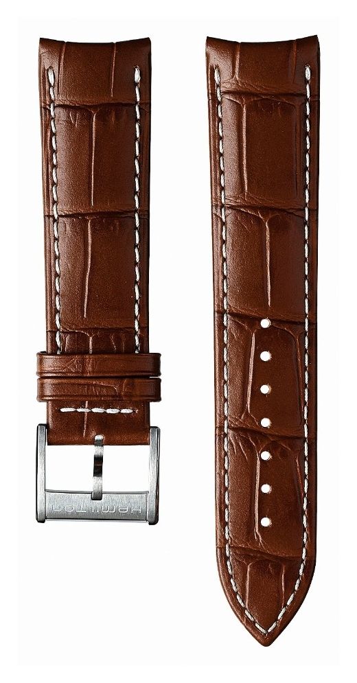 Hamilton Straps Bracelet en cuir de veau marron Jazzmaster montre