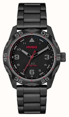HUGO #trek（42毫米）黑色表盘/黑色不锈钢表链 1530333
