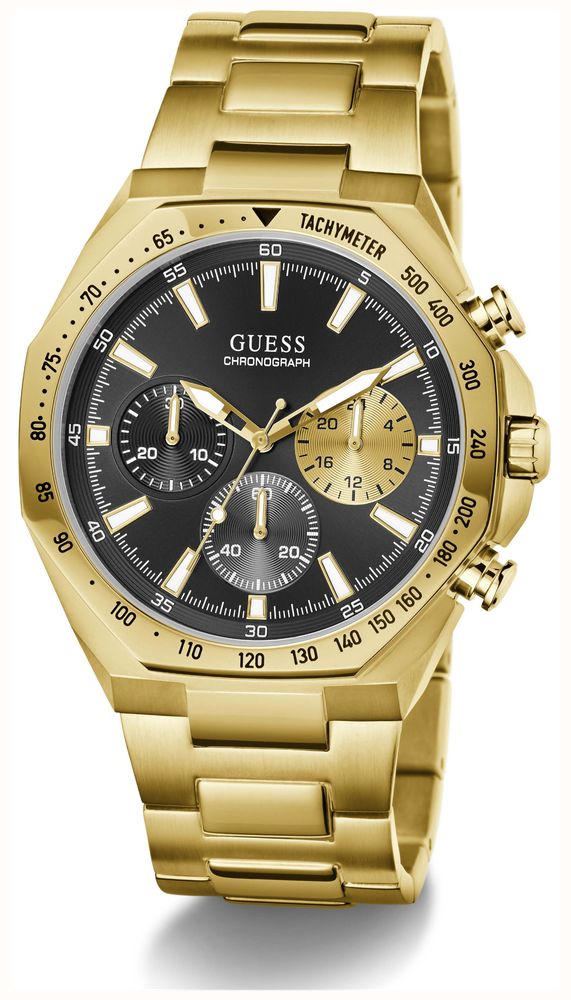 Guess Men's Blake Black Sunray Dial Gold-Tone Stainless Steel Bracelet GW1122G2 - alternative Ansicht 2