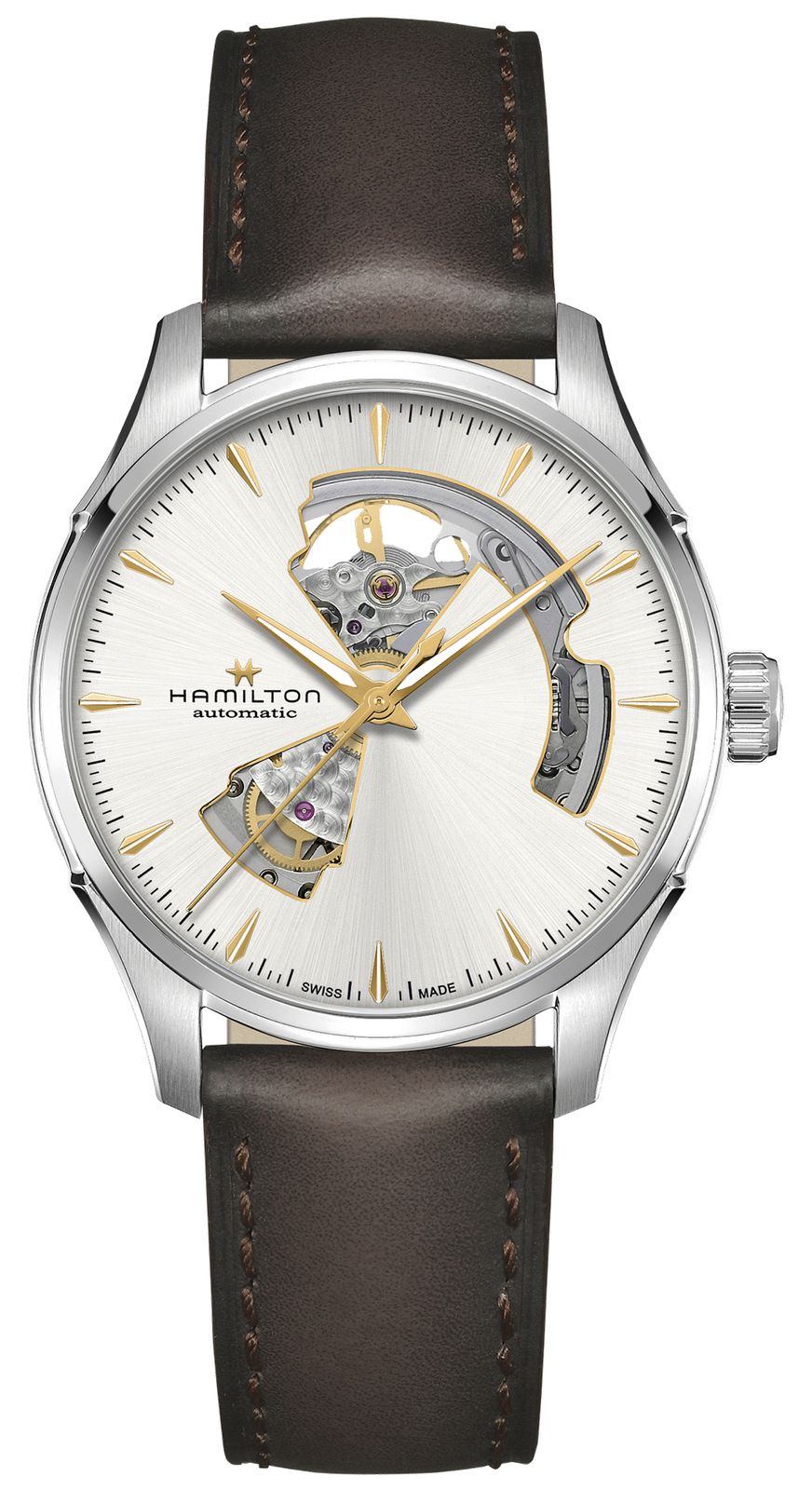 Hamilton Jazzmaster open hart automatische (40 mm) zilveren horloge-image-139942
