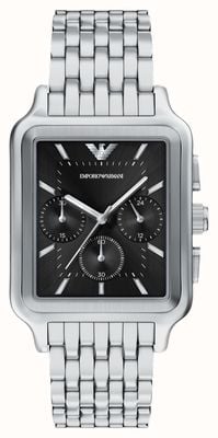 Emporio Armani Diego Chronograph (50 mm), schwarzes Zifferblatt / Edelstahlarmband AR11751