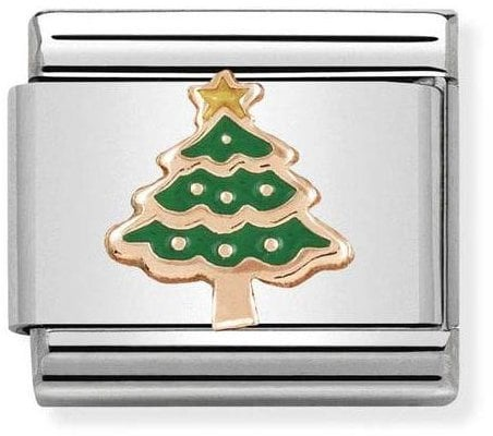 Nomination 9k Rose Gold Christmas Tree Charm 430203/05