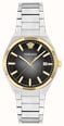 Versace V LEO AURIA (39mm) Black Gradient Dial / Stainless Steel Bracelet VE5Y00326