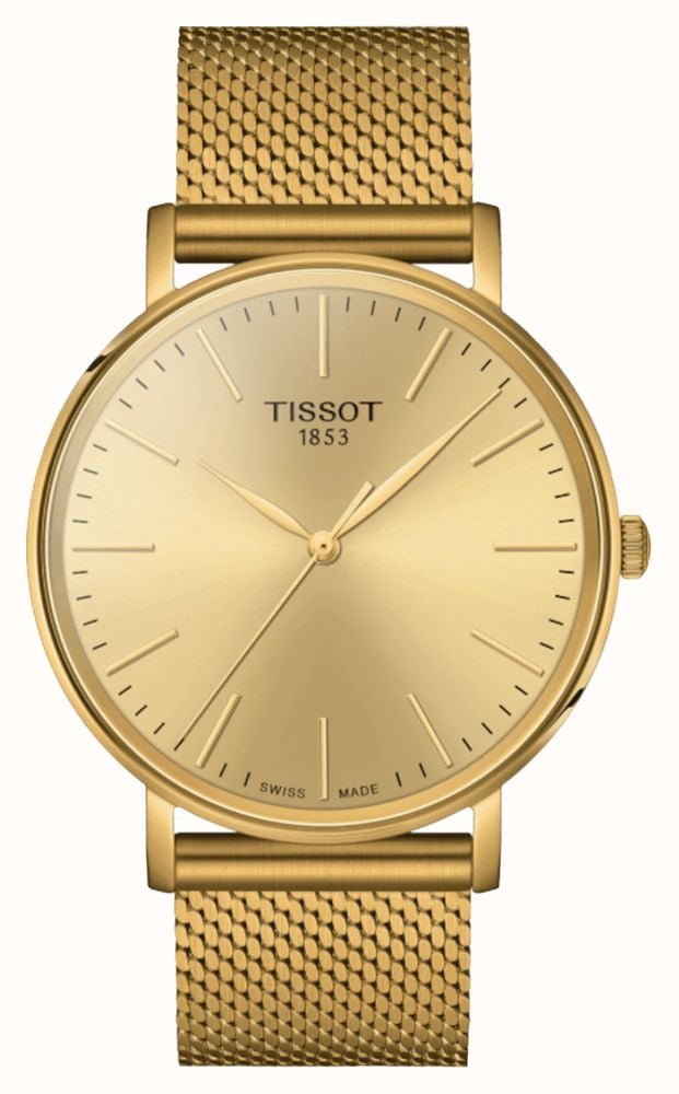 Tissot Ogni Volta Degli Uomini Quadrante Oro Bracciale In Maglia T1434103302100 First Class Watches ITA