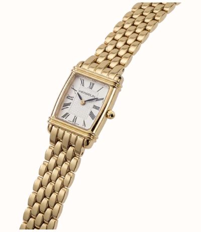Herbelin Art Déco Quartz (17.8mm) Silver Guilloché Dial / Gold PVD Stainless Steel Double-Wrap Bracelet 17438BLP1N08 - alternate view 4