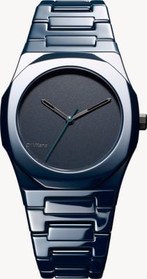 D1 Milano Ceramica Pure Blue (37 mm) – mattes blaues Zifferblatt / blaues Keramikarmband CEBU03