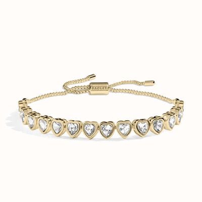 Radley Jewellery 18ct Pale Gold Plated Heart Stone Set Bracelet RYJ3442S